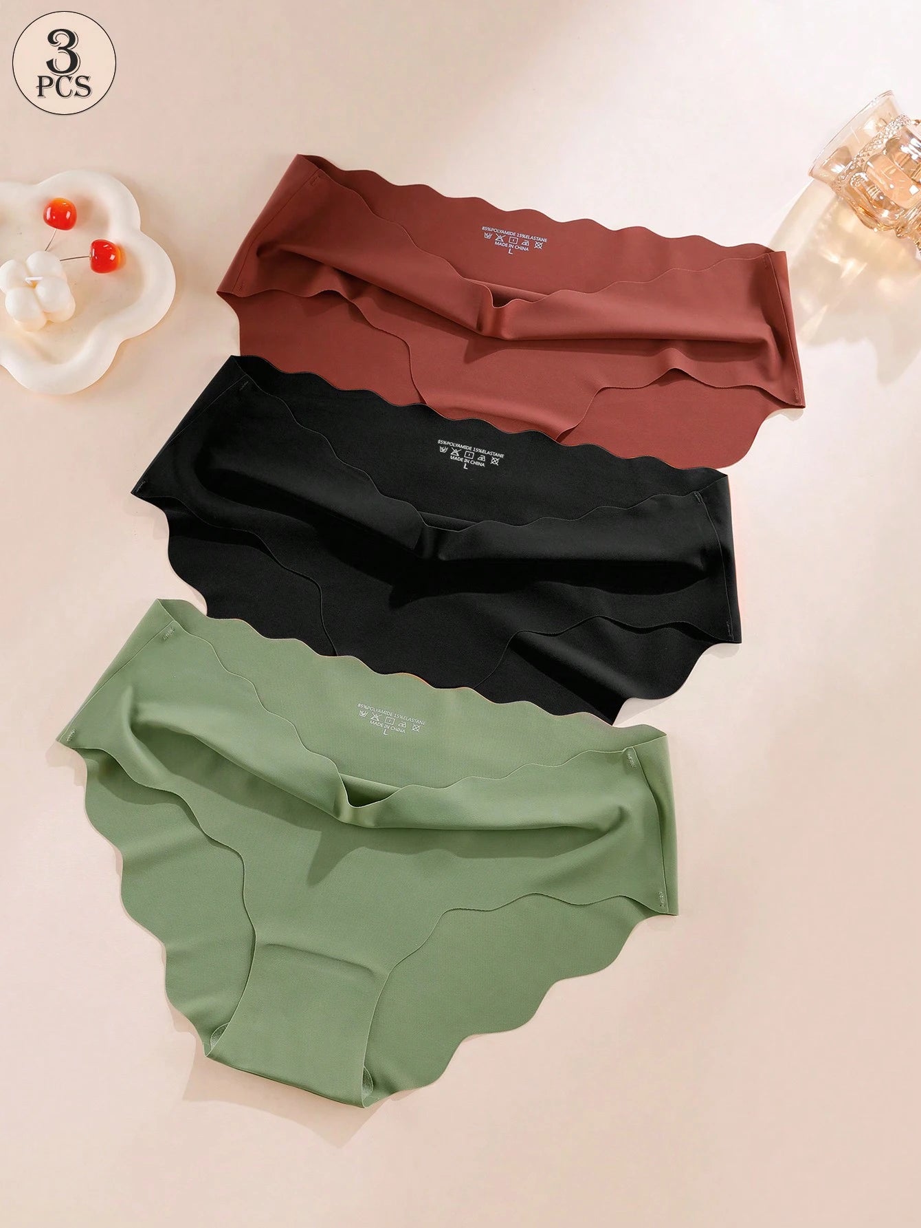 3-Pack Seamless Ice Silk Women Panties – Breathable Mid Waist Briefs
