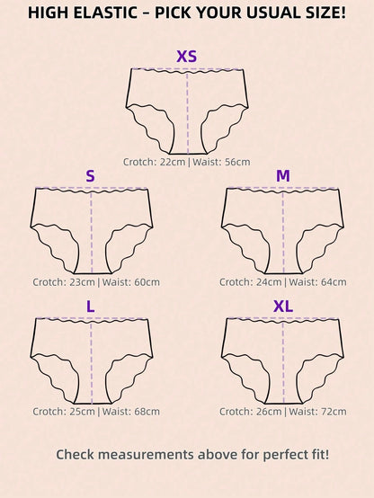 3-Pack Seamless Ice Silk Women Panties – Breathable Mid Waist Briefs